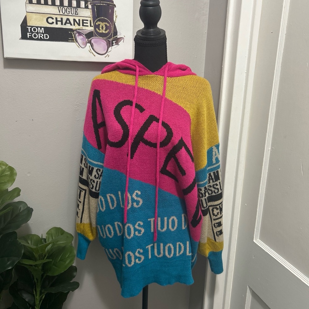 Colorful Graphic Hoodie dress